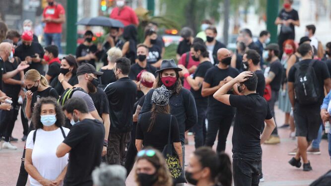 Las fotos de la manifestaci&oacute;n de 'Alerta Roja' en M&aacute;laga en defensa de la cultura