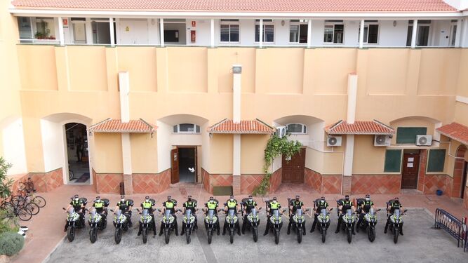 Las 15 motocicletas nuevas de la Policía Local de Málaga.