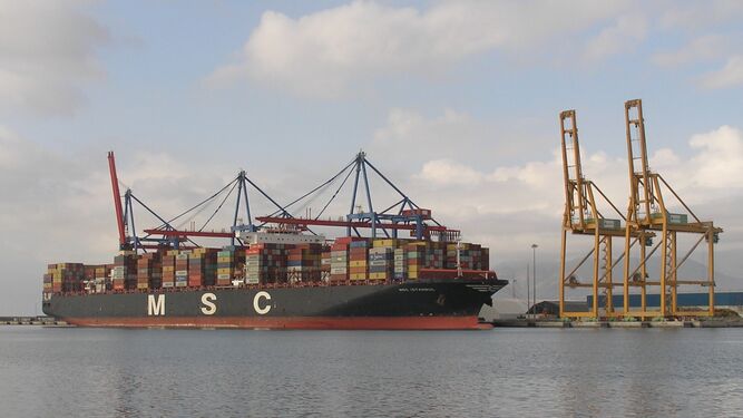 El ‘MSC Istanbul’ atracado en el puerto de Málaga.
