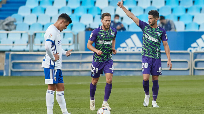 Caye, tras su gol en el Zaragoza-Malaga-CF