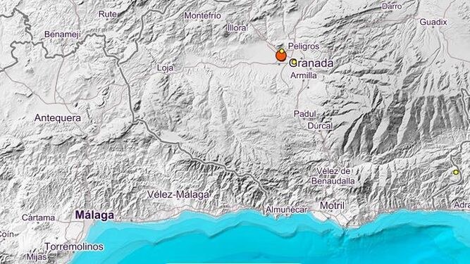 Zona en la que ha tenido lugar el terremoto, en la provincia de Granada.