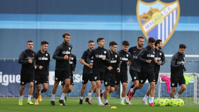 Una imagen de un entrenamiento del Málaga CF.