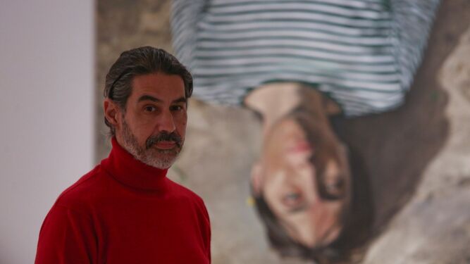 Santiago Navarro 'AAron', este viernes, en la presentación de su exposición en La Coracha.