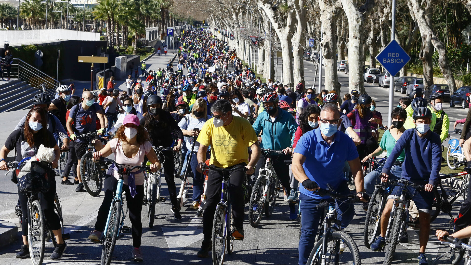 Fotos de la marcha de cientos de bicis en M&aacute;laga