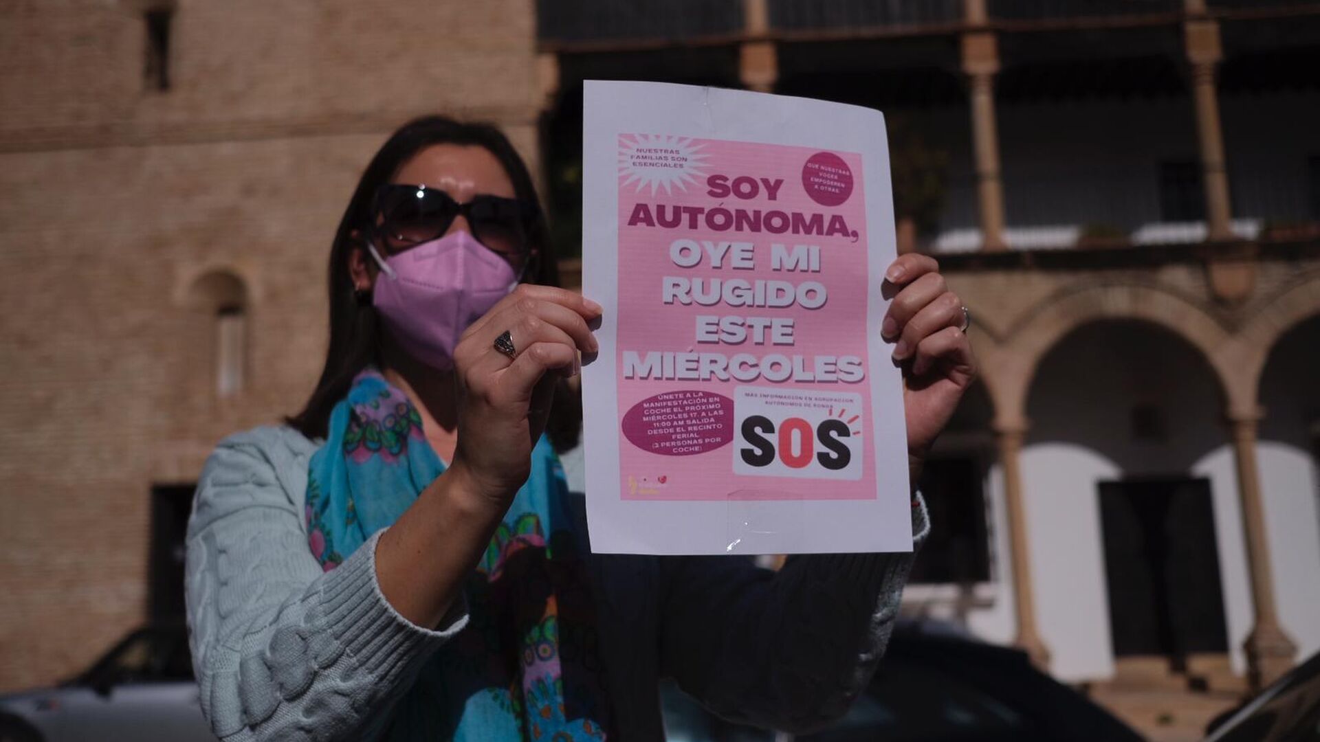 La protesta de aut&oacute;nomos y comerciantes en Ronda, en fotos