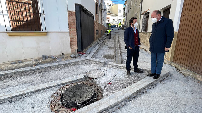 Visita del alcalde de Antequera a las obras.