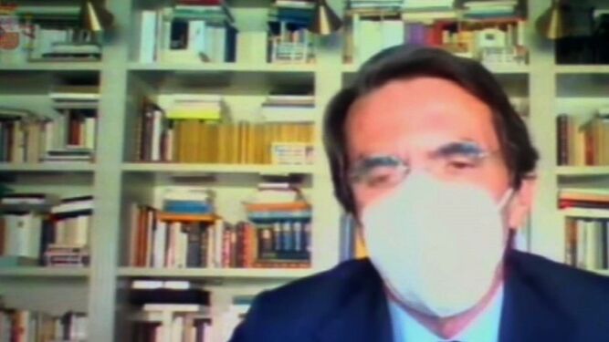 José María Aznar declara por videoconferencia.