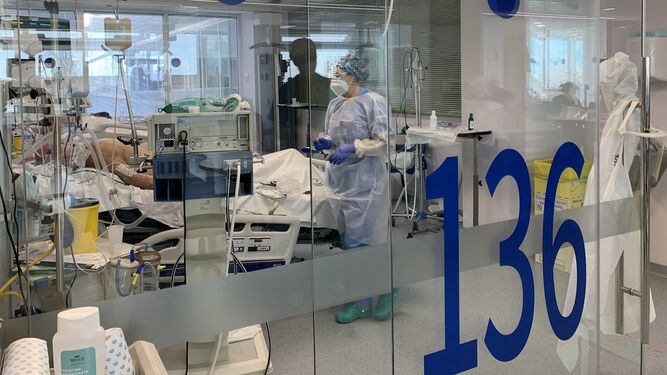 Unidad de Cuidados Intensivos del Hospital Clínico de Málaga.