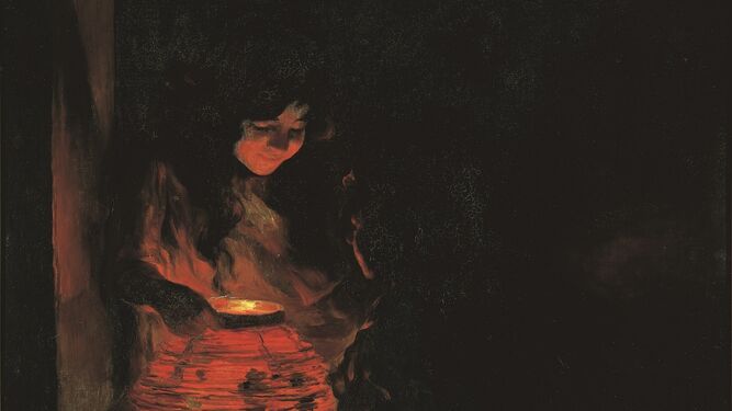 'Niñas a la luz de un farol' (1899), de Lluís Graner.