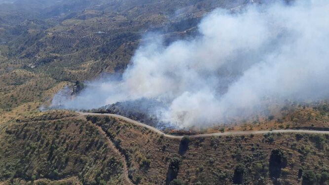 Incendio forestal en Cártama.