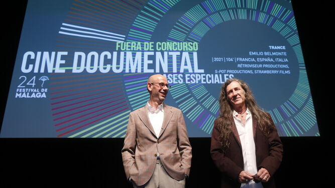 Emilio Belmonte y Jorge Pardo, este jueves, en el Festival de Málaga.