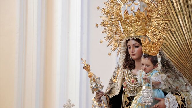 La Virgen del Carmen en su veneración del año 2020.