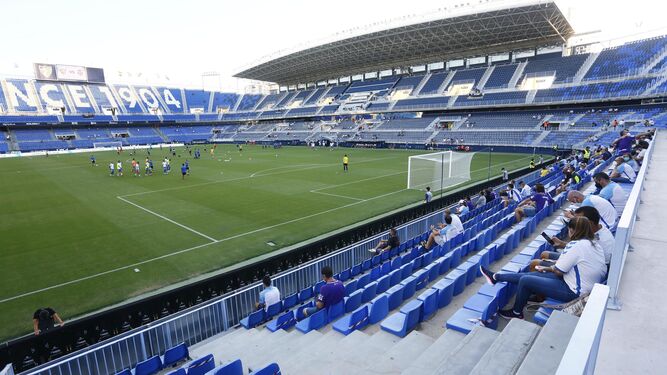 La Rosaleda antes del Málaga CF-Tenerife de pretemporada