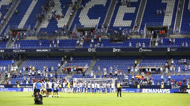 Una imagen de aficionados durante el Málaga CF-Mirandés.