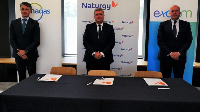 Firma del acuerdo de Enagás, Naturgy y Exolum.