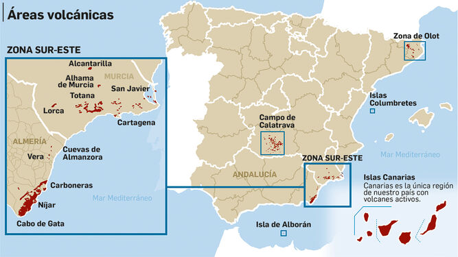Áreas Volcánicas en España