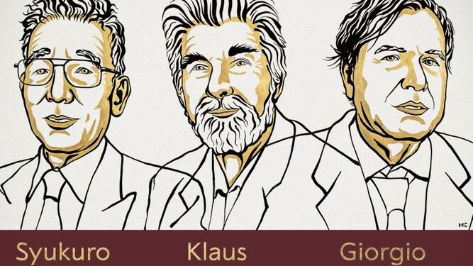 Los reconocidos con el Premio Nobel de Física.