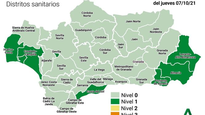 Niveles de alerta Covid en Andalucía.
