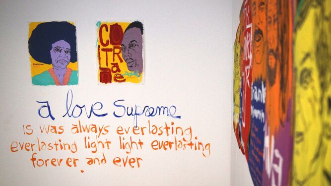 Algunas de las piezas de la exposición de Tim Kerr en el Contenedor Cultural de la UMA.