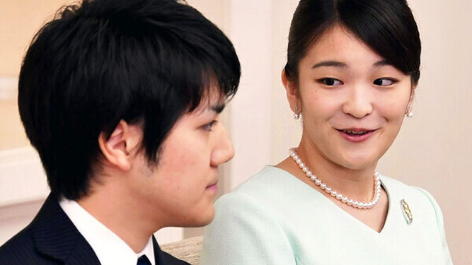 La princesa Mako con su novio plebeyo, Kei Komuro.