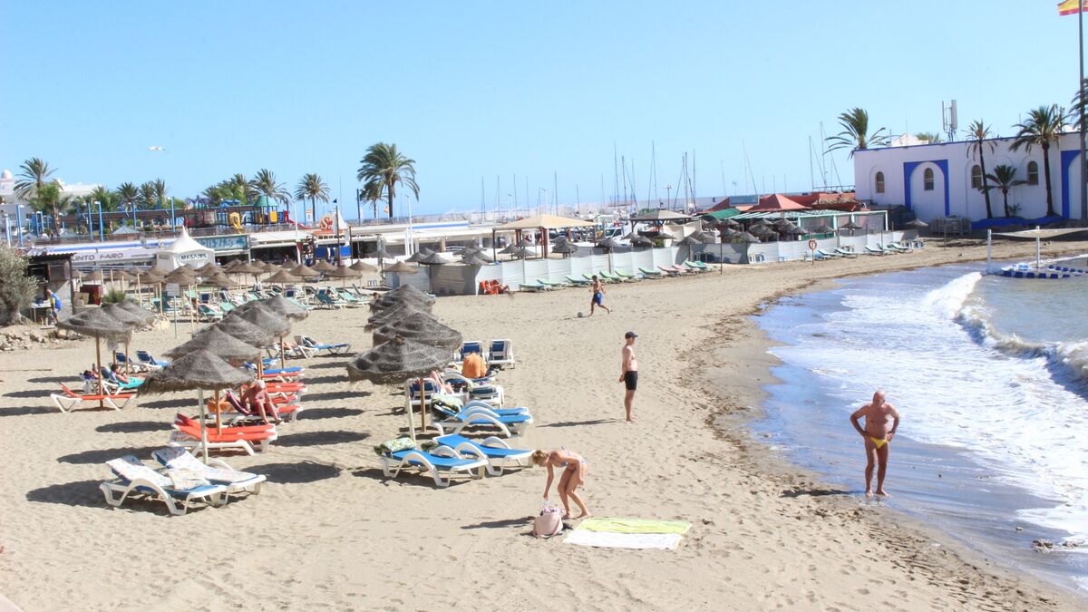 View of El Faro beach, in Marbella.