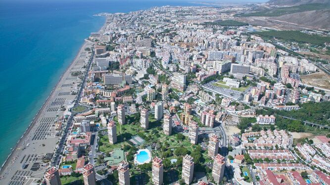 Vista aérea de la ciudad de Torremolinos.