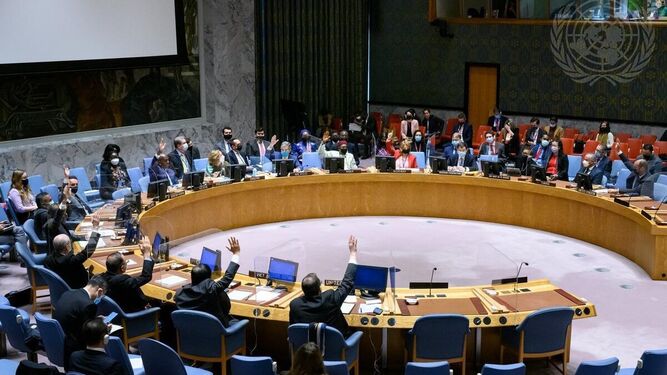 Reunión de miembros del Consejo de Seguridad de la ONU.