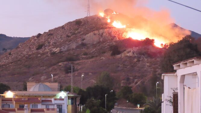 Imagen del incendio forestal en Málaga capital