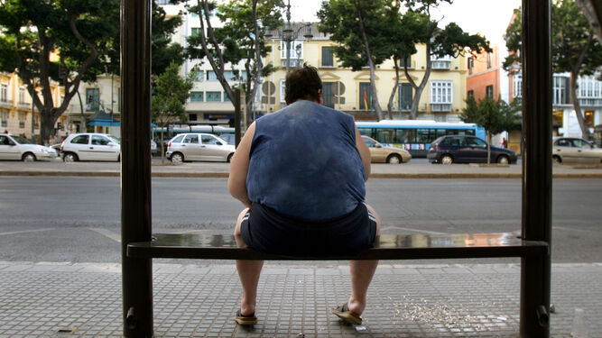 Una persona obesa.
