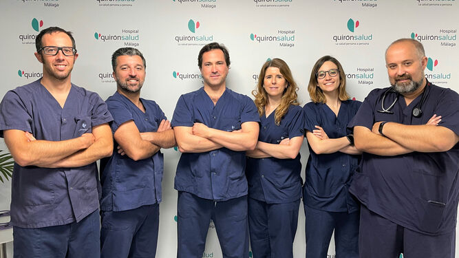 Equipo médico de Angiología y Cirugía Vascular del Hospital Quirónsalud Málaga.