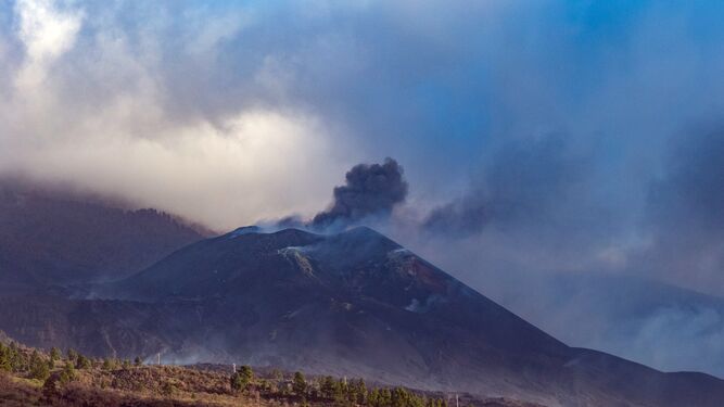 Imagen del volcán de Cumbre Vieja.