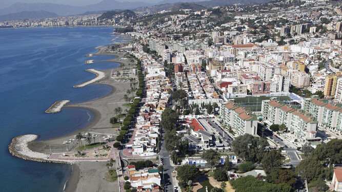 Vista aérea de la zona este de Málaga.