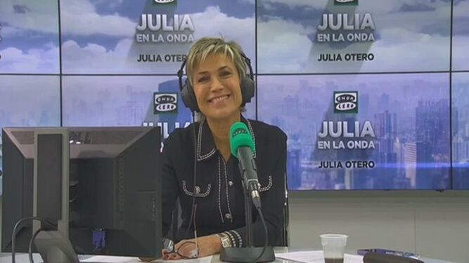 Julia Otero al ponerse ante los micrófonos en enero