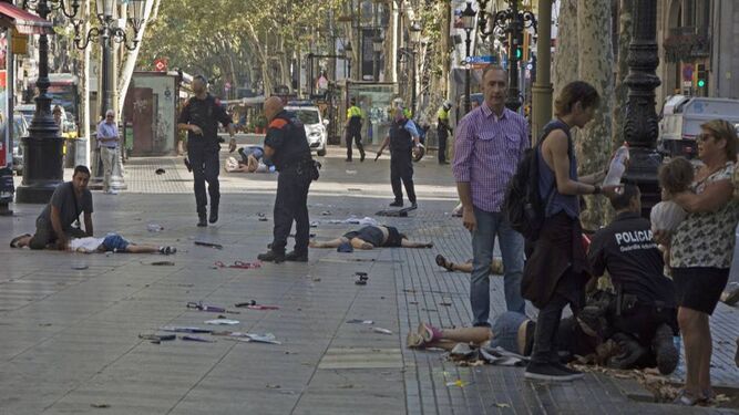 Un momento del triste 17-A en Cataluña
