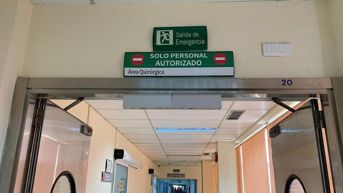 Área restringida en un hospital.