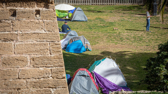 El número de personas sin hogar en el foso del Pelícano va creciendo.