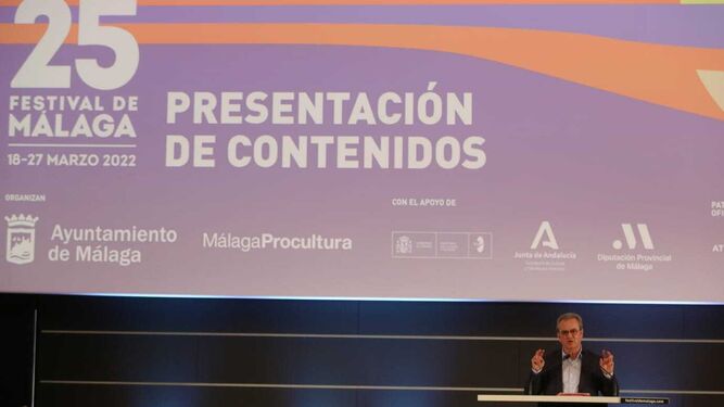 Juan Vigar, director del Festival de Málaga, durante la presentación de contenidos.