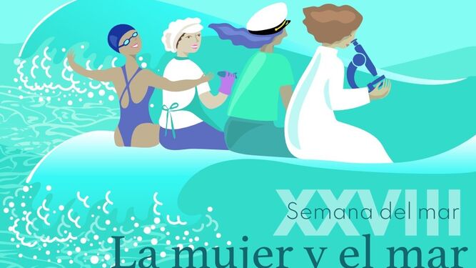 Cartel anunciador de la XXVIII Semana del Mar: 'La mujer y el mar'.