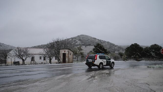 Nieve en la carretera de Ronda.