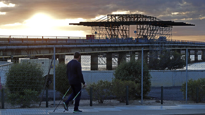 Imagen del Puente Sifón en pleno procesode rehabilitación.