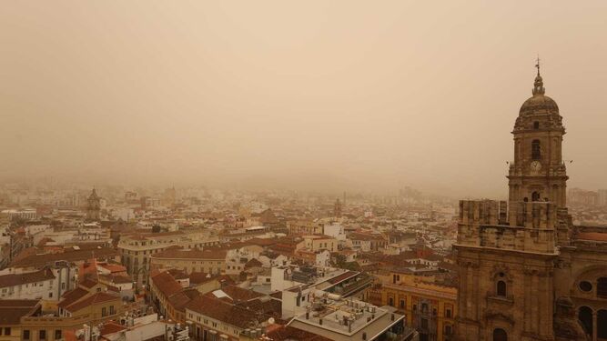 La calima en Málaga este jueves
