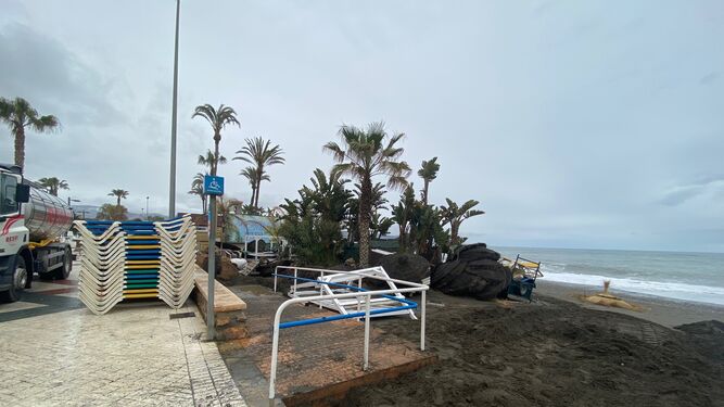Establecimientos afectados en el litoral de Torre del Mar
