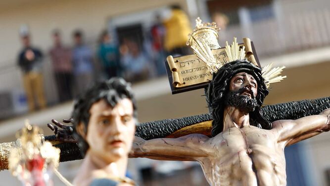 El Cristo de la Exaltación, en el Miércoles Santo de Málaga.