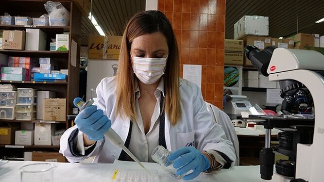 La científica Inés Moreno en el laboratorio de la UMA.