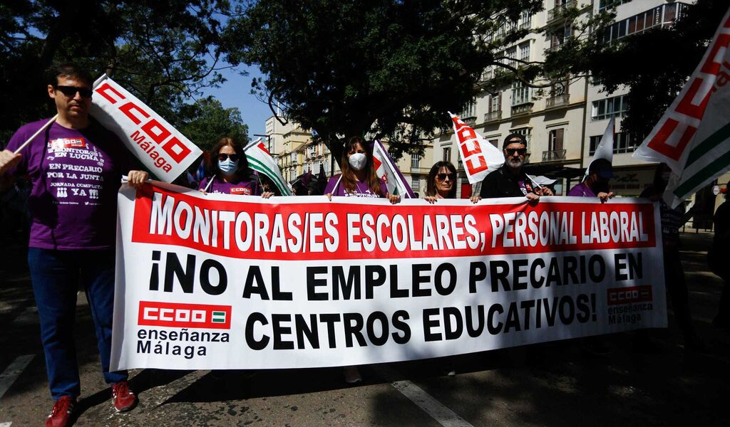 La manifestaci&oacute;n convocada por los sindicatos CCOO y UGT el 1 de mayo en M&aacute;laga, en fotos