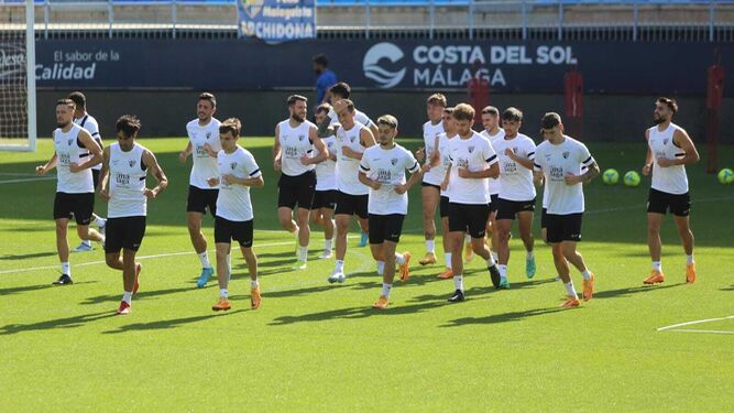 Un entrenamiento del Málaga CF