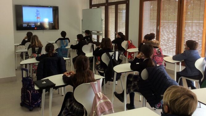 Una sesión con escolares del programa 'Aqualogía', en Estepona.