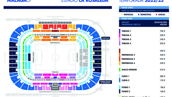 Precios de los abonos del Málaga CF 2022/2023