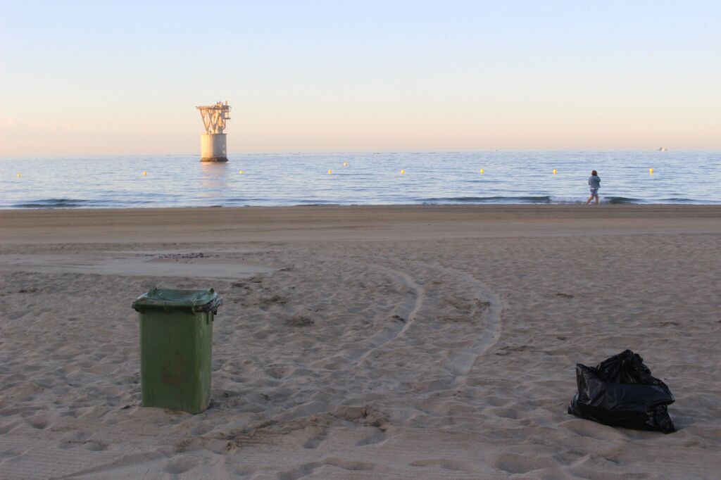 La basura recogida en la playa El Cable de Marbella.