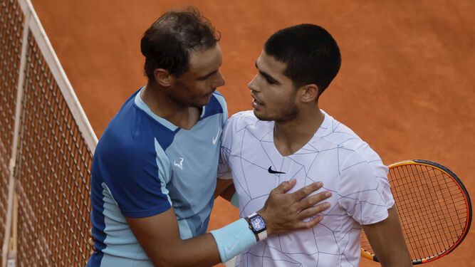 Rafa Nadal y Carlos Alcaraz, las dos estrellas del tenis español.